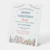 Niedliches Watercolor Winterurlaubsmarkt Sockelschild (Vorderseite)