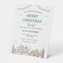 Niedliches Watercolor Winterurlaubsmarkt Sockelschild