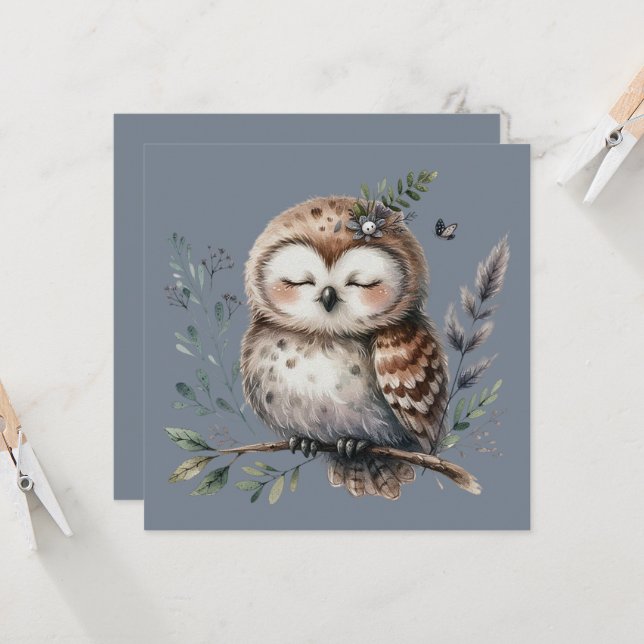 Niedliches Waterfarbe mit Blumenwaldstil (Vorderseite/Rückseite Beispiel)