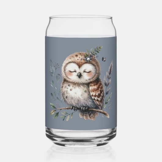 Niedliches Waterfarbe mit Blumenwaldstil Dosenglas (Rückseite)