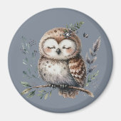 Niedliches Waterfarbe mit Blumenwaldstil Magnet (Vorne)