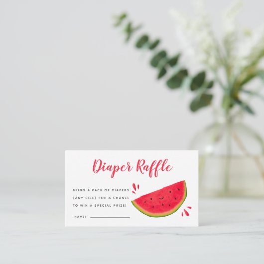 Niedliches Watermelon Baby Showdiaper Raffle Ticke Begleitkarte (Stehend Vorderseite)