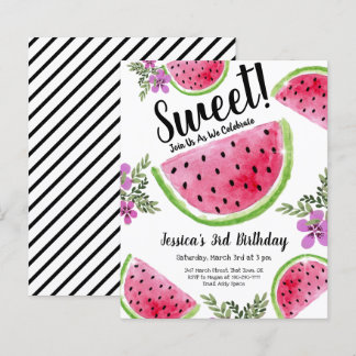 Niedliches Watermelon Floral Geburtstagsparty Budg