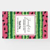 Niedliches Watermelon Muster Pink & Green Geburtst Banner (Horizontal)