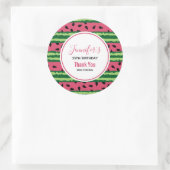 Niedliches Watermelon Muster Pink & Green Geburtst Runder Aufkleber (Tasche)