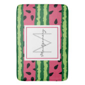 Niedliches Watermelon Muster Pink & Green Monogram Badematte (Vorderseite Vertikal)