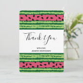 Niedliches Watermelon Muster Pink & Green Vielen D Dankeskarte (Stehend Vorderseite)