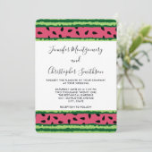 Niedliches Watermelon-Muster Pink & Green Wedding Einladung (Stehend Vorderseite)