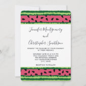 Niedliches Watermelon-Muster Pink & Green Wedding Einladung (Vorderseite)