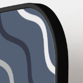 Niedliches Wavy Lines Grau Pickleball Paddel Pickleball Schläger (Linke Seite)