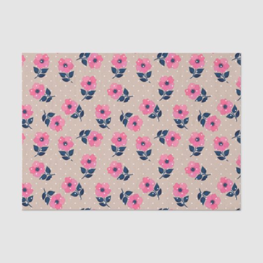 Niedliches Weibchenblumenmuster Seidenpapier (Vorderseite)