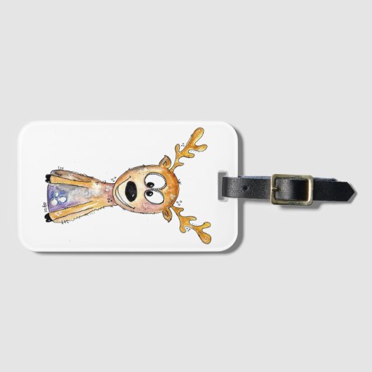 Niedliches Weidehirsch Gepäckanhänger (Vorderseite (Horizontal))