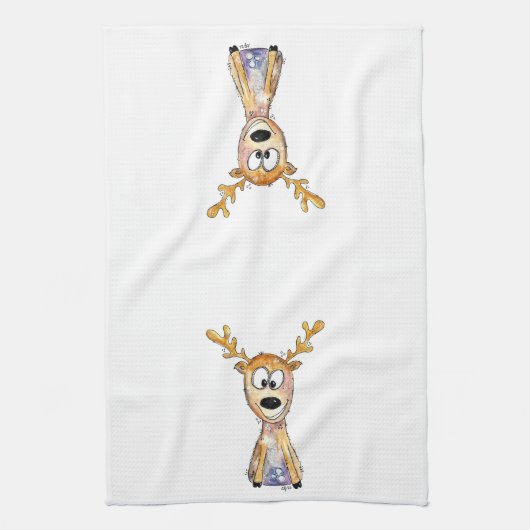Niedliches Weidehirsch Geschirrtuch (Vertikal)