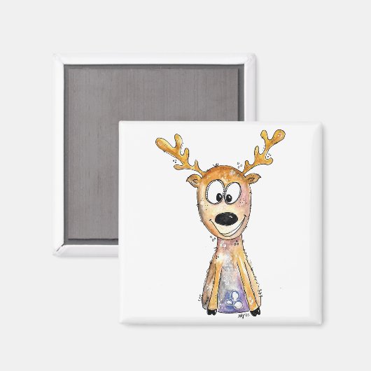 Niedliches Weidehirsch Magnet (Vorderseite/Rückseite)