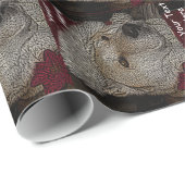 Niedliches Weihnachten Akita im roten Geschenkpapier (Rolleneckpunkt)