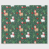 Niedliches Weihnachten Alpaca Geschenkpapier (Flach)
