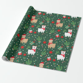 Niedliches Weihnachten Alpaca Geschenkpapier