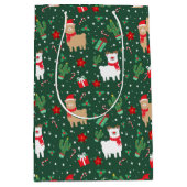 Niedliches Weihnachten Alpaca Mittlere Geschenktüte (Vorderseite)