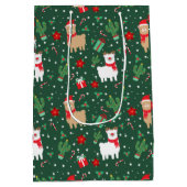Niedliches Weihnachten Alpaca Mittlere Geschenktüte (Rückseite)
