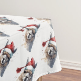 Niedliches Weihnachten Alpaca Tischdecke