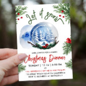 Niedliches Weihnachten Blauer Winter Schnee Globe Einladung