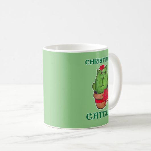 Niedliches Weihnachten Catcus Holiday Cacti Art Kaffeetasse (VorderseiteRechts)