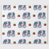 Niedliches Weihnachten Fahrrad Feiertag Rosa blaue Geschenkpapier (Flach)