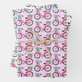 Niedliches Weihnachten Fahrrad Urlaub Pink Blau Ge Geschenkpapier Set (Beispiel)