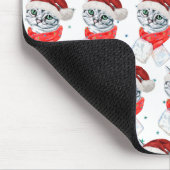 Niedliches Weihnachten Grau Tabby Cat Wasserfarbe Mousepad (Ecke)