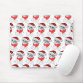 Niedliches Weihnachten Grau Tabby Cat Wasserfarbe Mousepad (Mit Mouse)