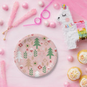 Niedliches Weihnachten im Rosa Pappteller (Party)