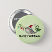 Niedliches Weihnachten Narwhal Button (Vorne & Hinten)
