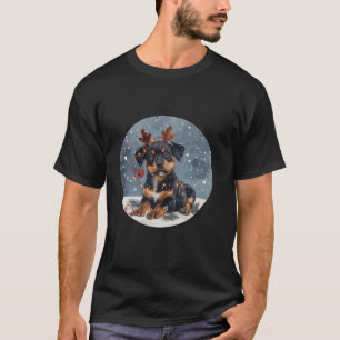 Niedliches Weihnachten Rottweiler Welpenschweif Hu T-Shirt