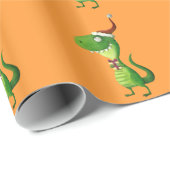 Niedliches Weihnachten T-rex Geschenkpapier (Rolleneckpunkt)