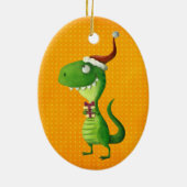 Niedliches Weihnachten T-rex Keramik Ornament (Hinten)