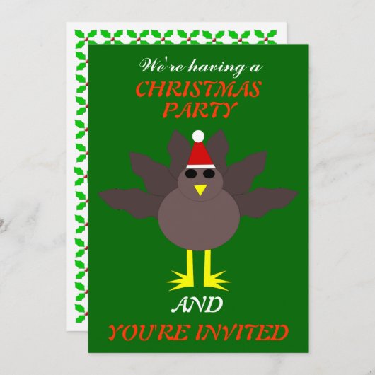 Niedliches Weihnachten Türkei Custom Party lädt ei Einladung (Vorne/Hinten)