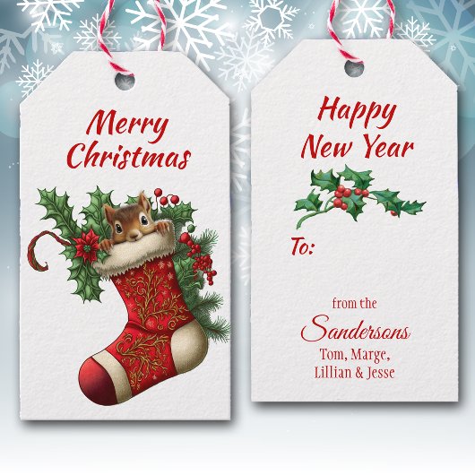 Niedliches Weihnachts-Braune Eichhörnchen Geschenkanhänger