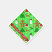 Niedliches Weihnachts-Collage Urlaubsmuster Serviette (Ecke)