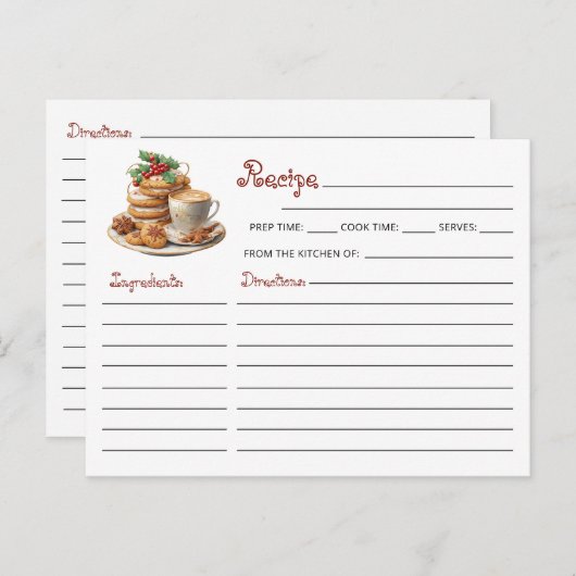 Niedliches Weihnachts-Cookie Exchange-Urlaub Rezep Postkarte (Vorne/Hinten)
