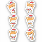 Niedliches Weihnachts-Corgi-Dog-Sticker-Pack Aufkleber (Vorderseite)