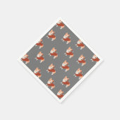 Niedliches Weihnachts Corgi Muster Serviette (Ecke)