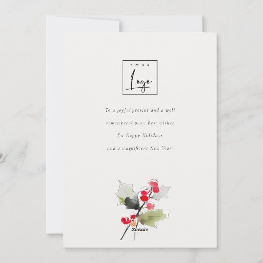 Niedliches Weihnachts-Firmenlogo Feiertagskarte (Rückseite)