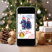 Niedliches Weihnachts-Foto Jingle Bells Feiertagskarte