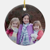 Niedliches Weihnachts-Foto Keramik Ornament (Hinten)