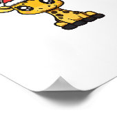 Niedliches Weihnachts-Giraffe Xmas-Comic Poster (Ecke)