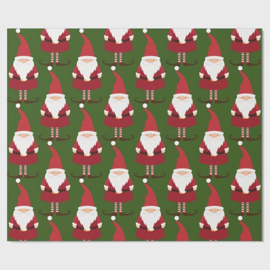 Niedliches Weihnachts-Gnome-Musterpapier Geschenkpapier (Flach)