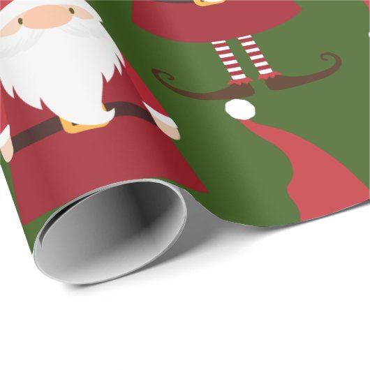 Niedliches Weihnachts-Gnome-Musterpapier Geschenkpapier (Rolleneckpunkt)