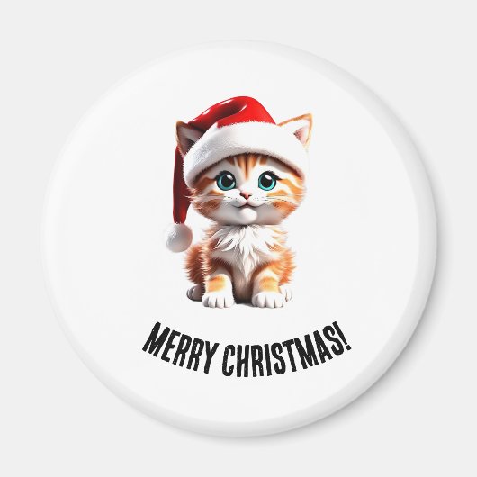 Niedliches Weihnachts-Kitten-Magnet Magnet (Vorne)
