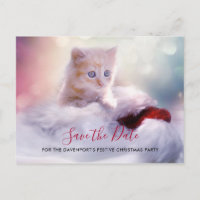 Niedliches Weihnachts-Kitten-Party Save the Date
