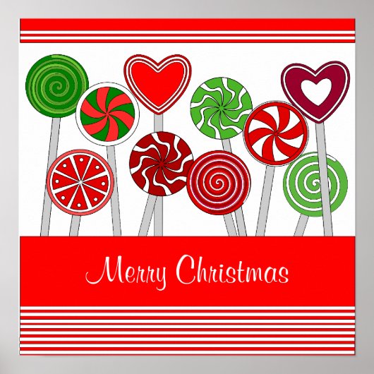 Niedliches Weihnachts-Lollipops-Poster Poster (Vorne)
